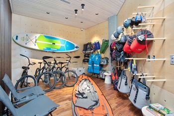 Free equipment rental (paddle boards, camping supplies, etc.)